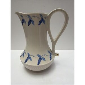 Vintage Rose Crown China Blue Grape Creamer‎ Pitcher Gold Handle